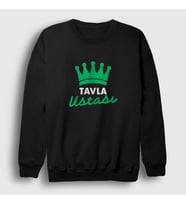 Presmono Unisex Beyaz Backgammon Master Tavla Ustası Oyun V2 Sweatshirt 417352tt (Siyah)