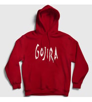 Presmono Unisex Gri Logo Gojira Kapüşonlu Sweatshirt 53111tt (Kırmızı)