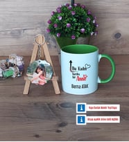 Harika Anne Kupa Bardak Beyaz ve Fotoğraflı Ahşap Anahtarlık Hediye (Model 14)
