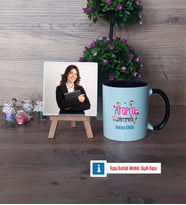 Arapça Öğretmeni Fotoğraflı Dekoratif Taş, Kupa Bardak Beyaz Hediye (Model 11)