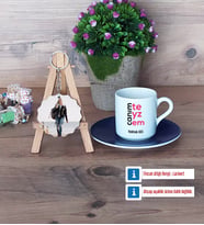 Teyzeye Hediye Türk Kahvesi Fincanı Ahşap Altlıklı ve Fotoğraflı Ahşap Anahtarlık Hediye (Model 4)
