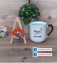 Müdür Yardımcısı Kupa Bardak Beyaz ve Fotoğraflı Ahşap Anahtarlık Hediye Öğretmenler Günü Hediyesi (Model 10)