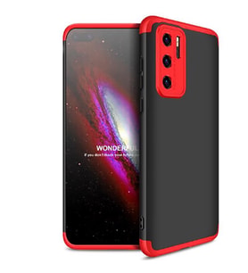 Huawei P40 Pro Kılıf Zore Ays Full Koruma Kılıf (Siyah-Kırmızı)