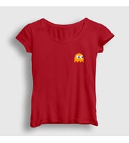 Presmono Kadın Haki Clyde Pac Man Pacman T-Shirt 310472tt (Kırmızı)