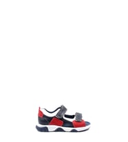 Hakiki Deri Unisex Çocuk Klasik Sandalet 006XCA009 (Lacivert-Kırmızı)