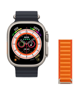 Pazariz Watch 8 Ultra 49mm  Amax Ultra Akıllı NFC - GPS  Kordonunu Seç  (Turuncu-Sıyah)