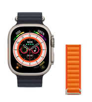 Pazariz Watch 8 Ultra 49mm  Amax Ultra Akıllı NFC - GPS  Kordonunu Seç  (Turuncu-Sıyah)