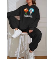 Unisex Gumball Baskılı Eşofman Takımı (Siyah)