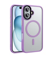 iPhone 16 Kılıf Mat Arka Yüzey Wireless Şarj Özellikli Flet Magsafe Kılıf (Pembe)