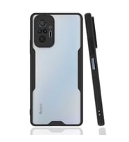 Xiaomi Redmi Note 10 Pro Kılıf ​​kamera Korumalı Arkası Şeffaf Silikon (Siyah)