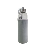 Peluş Kılıflı Cam Matara 750 Ml (Gri)