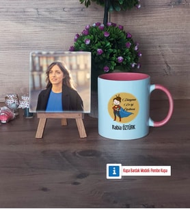 Öğretmenler Günü Hediyesi Fotoğraflı Dekoratif Taş, Kupa Bardak Beyaz Hediye (Model 6)