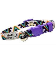 Güvenlik kilitli ( safety click ) Kedi tasması, kedi künyesi, kedi isimlik, sallanmayan kedi künyesi, isimli kedi tasması (Mor)