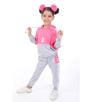 Toontoy Kız Çocuk Baskılı Eşofman Takım (Fuşya)