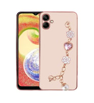 Galaxy A04 Kılıf El Tutamaçlı Kamera Korumalı Taka Silikon Kılıf (Pembe)