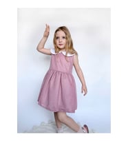 Shiny Simli Bebe Yakalı Çocuk Elbisesi (Pembe)