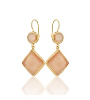 Kadir Jewellery 22 Ayar Altın Kaplama Kadın Sallantılı Küpe -El İşçiliği Ve Hipoalerjenik Küpe (Turuncu)