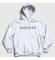 Presmono Unisex Gri Logo Haggard Kapüşonlu Sweatshirt 80047tt (Beyaz)