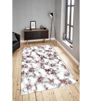 Dijital Baskılı Yıkanabilir Kaymaz Modern Renkli Salon Halısı Mutfak Halısı Yolluk ND-HY-1406 (Beyaz)