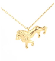 925 Ayar Gümüş Aslan Charm Kolye (Gold)