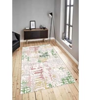 Dijital Baskılı Yıkanabilir Kaymaz Modern Renkli Salon Halısı Mutfak Halısı Yolluk ND-HY-941 (Yeşil)