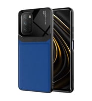 Xiaomi Redmi Note 9 4G Kılıf Zore Emiks Deri Görünümlü Kılıf (Lacivert)