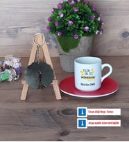 Mühendisler Günü Hediyesi Türk Kahvesi Fincanı Ahşap Altlıklı ve Fotoğraflı Ahşap Anahtarlık Hediye (Model 3)