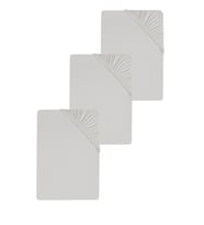 3 Adet Düz Pamuklu Tek Kişilik 120 x 200 x 30 cm Lastikli Penye Çarşaf (Gri)