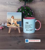 Ablaya Hediye Fotoğraflı Dekoratif Taş, Kupa Bardak Beyaz Hediye (Model 6)