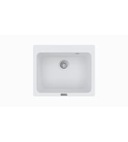 POLEX Cristalüx Granit Eviye P-N60 Tezgah Altı Ve Tezgah Üstü Kare Mutfak Evyesi 61,5x51,8cm (Beyaz)
