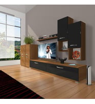 Decoraktiv Eko 6DA Mdf Std Tv Ünitesi Tv Sehpası (Siyah - Ceviz)