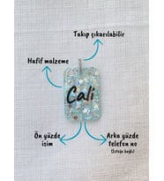 Dikdörtgen Şeklinde Kedi/ Köpek- İsimliği/ Künyesi (Açık Mavi)