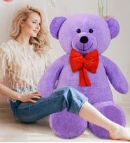 140 cm Kırmızı Papyonlu Ayıcık (Lila)