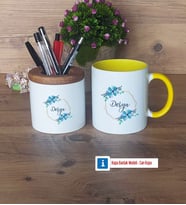 İsme Özel Doğum Günü Hediyesi Kalemlik, Kupa Bardak T Kişiye Özel Hediye (Model 10)