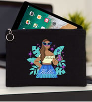 BK Gİft Yaz Temalı-3 Tablet Çantası 30x21cm(12 Renk Seçeneği), Ipad Çantası, Baskılı Tablet Kılıfı (Siyah)
