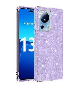 Xiaomi Mi 13 Lite Kılıf Zore Shining Simli Silikon Kılıf (Mor)