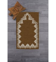EVDEYA Dijital Baskılı Yıkanabilir Sade Şık Desen Namazlık Seccade 70x130 Cm, Seccade-14-gri, (Kahverengi)