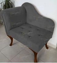 Yeni Model Tekli Köşe Koltuğu Josefin Bench Ceviz Ayak (Antrasit)