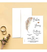 Davetiye Zarf ve Baskı Dahil (Beyaz yada Kraft Zarflı) - Düğün, Nişan, Nikah, Kına Davetiyesi (Beyaz)