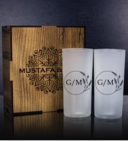 eJOYA Kişiye Özel Kutusunda 2'li Rakı Bardağı Hediye Seti  107138 (Bordo)