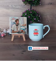 Enişteye Hediye Fotoğraflı Dekoratif Taş, Kupa Bardak Beyaz HediyeEnişteye Doğum Günü Hediyesi (Model 5)