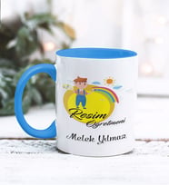 Resim Öğretmeni Tasarımlı Kişiye Özel Kupa Bardak (Mavi)