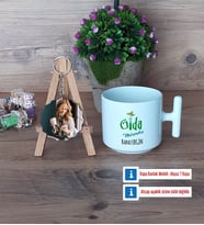 Gıda Mühendisi Kupa Bardak Beyaz ve Fotoğraflı Ahşap Anahtarlık Hediye (Model 12)
