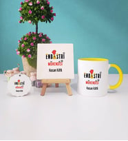 Endüstri Mühendisi Kupa Bardak Lacivert Dekoratif Taş Baskı Anahtarlık (Model 4)
