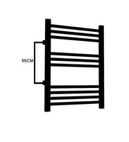 Toprak Havlupan 50/70 cm 10 Borulu Yandan Girişli Havlupan Banyo Peteği  AKS 55 CM (Siyah)