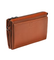 KANGAROO KINGDOM Hakiki Dana Deri Lacivert Erkek Portföy & Clutch El Çantası 8822-L (Taba)