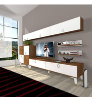 Decoraktiv Eko 8 Mdf Std Gold Tv Ünitesi Tv Sehpası (Beyaz - Kahverengi)