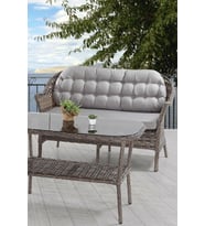 ReHome Rattan Orkide Bahçe Takımı (2+1+1+Masa) (Gri)