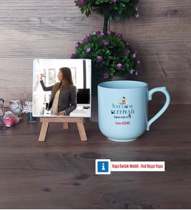 Kadın Türk Dili ve Edebiyatı Öğretmenine Hediye Fotoğraflı Dekoratif Taş, Kupa Bardak Beyaz Hediye (Model 5)