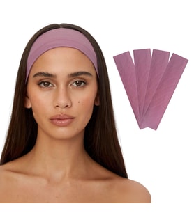 4'lü Spor Kadın Erkek Saç Bantları, Elastik Kaymaz İnce Ter Emici Esnek Genç Saç Bandı Bandana, Kadın Makyaj Yüz Yıkama Koşu Dans Fitness Yoga Pilates Bisiklet İçin Saç Bandı Taç, Kadın & Erkek Pamuk Atletik Egzersiz Ter Bandı Düz Renk Kafa Bandı (Pembe)